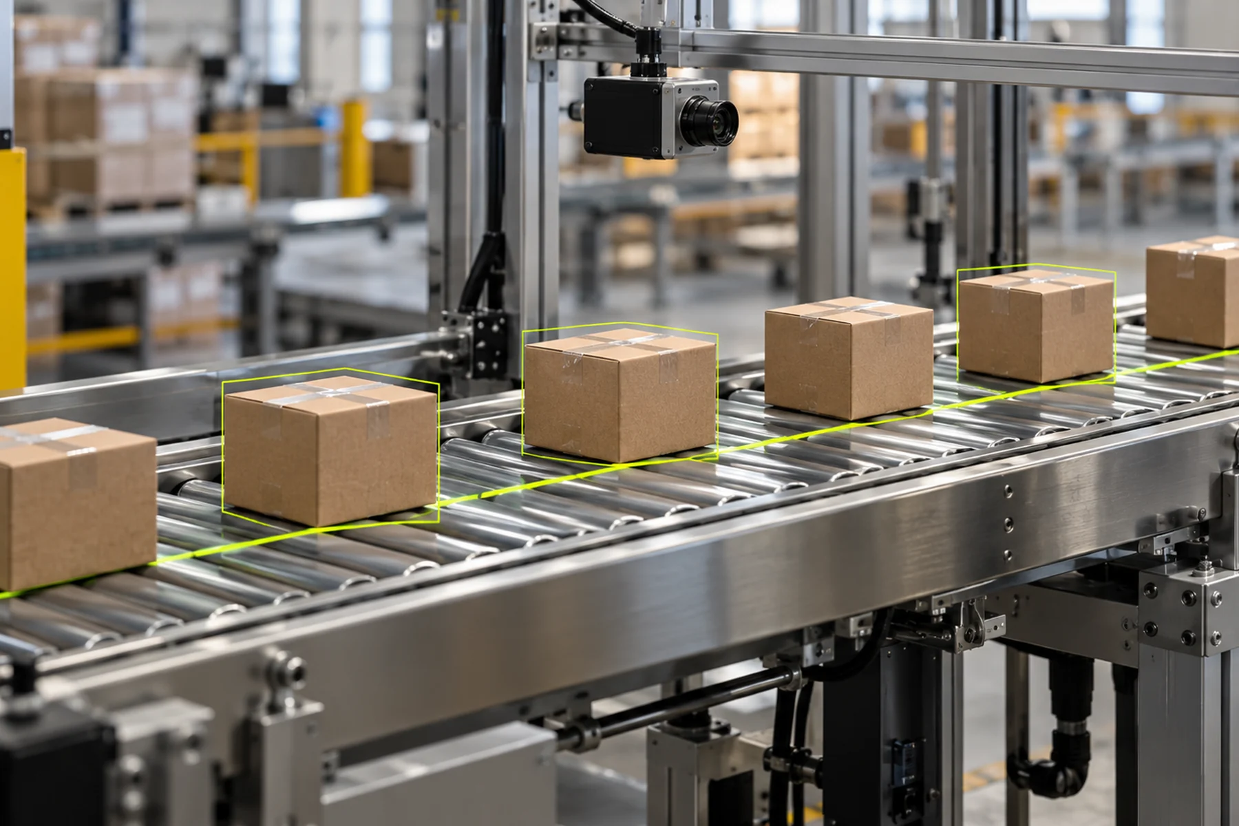 Concept: detection frames around counted cartons